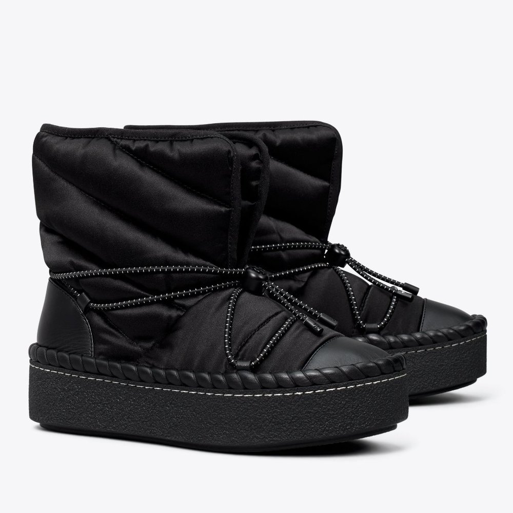 Tory Burch LEATHER TRIM SHEARLING LINING Sleeping Bag Boot BOOTIES 7 8 8.5 9.5